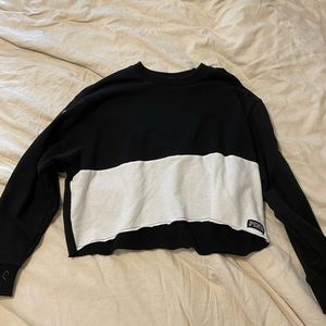 Black and white VS Pink sweater w/ button sleeves